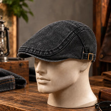 Lade das Bild in den Galerie-Viewer, Vintage Jeans-Schiebermütze aus Bio-Baumwolle – Handgefertigt