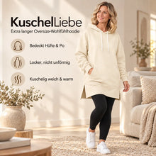 Lade das Bild in den Galerie-Viewer, KuschelLiebe – der extra lange Wohlfühlhoodie | deckenweich, warm &amp; figurschmeichelnd

