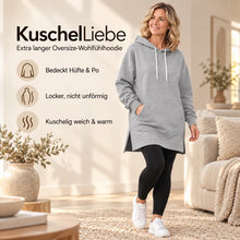 Lade das Bild in den Galerie-Viewer, KuschelLiebe – der extra lange Wohlfühlhoodie | deckenweich, warm &amp; figurschmeichelnd

