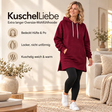 Lade das Bild in den Galerie-Viewer, KuschelLiebe – der extra lange Wohlfühlhoodie | deckenweich, warm &amp; figurschmeichelnd
