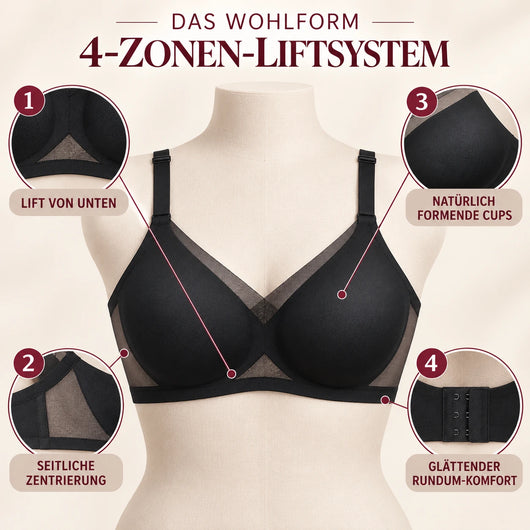 WohlForm - Der bügellose 4-Zonen-Push Up-BH für bessere Haltung