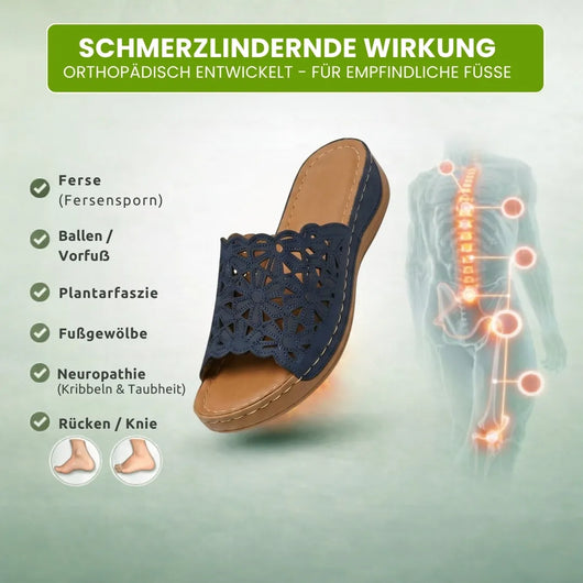 FloraVita - Schmerzlindernde Vintage-Sandale aus Leder | Rutschfest & Federleicht