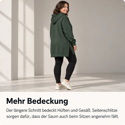 KuschelLiebe – der extra lange Wohlfühlhoodie | deckenweich, warm & figurschmeichelnd