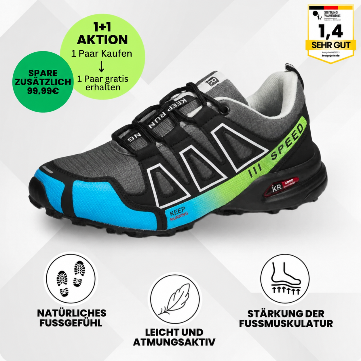 OrthoTrekking - ergonomische schmerzlindernde Trekking u.- Wanderschuhe - (1+1  Gratis)